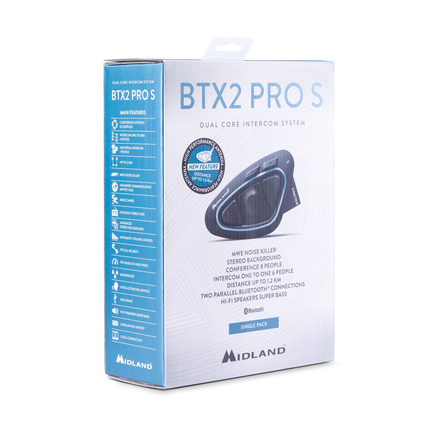 Intercom BTX2 Pro S Lr Midland Communication System Dual Helmets Moto