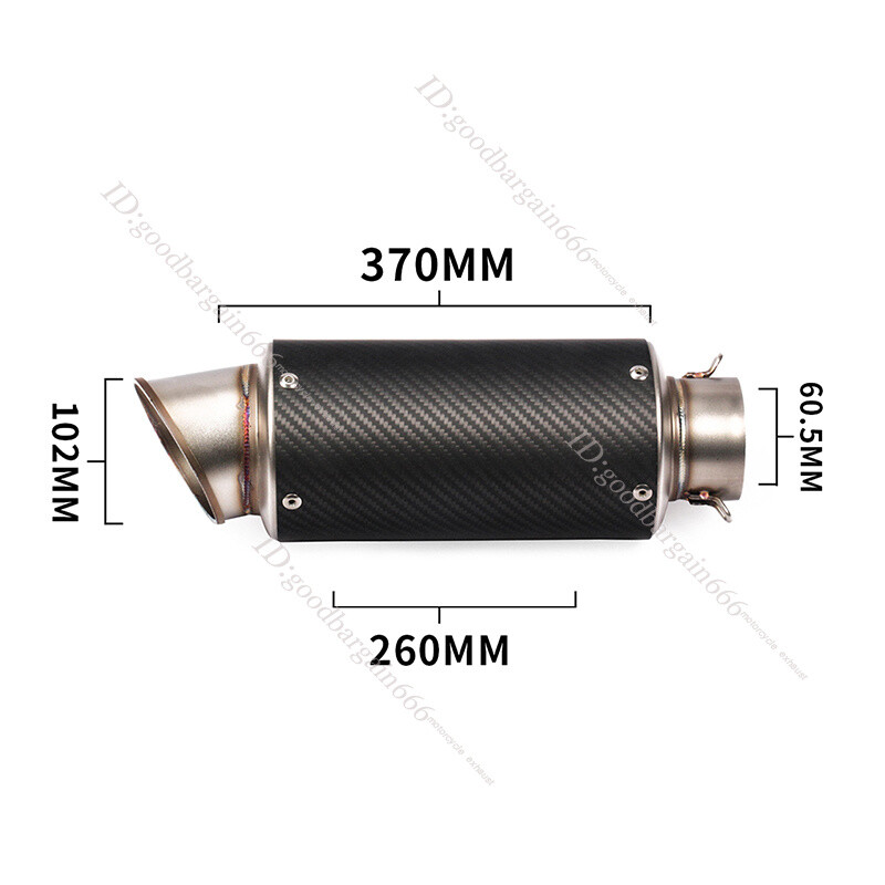 Carbon Fiber 61mm Exhaust Pipe Motorcycle Muffler Escape with DB Killer Silencer