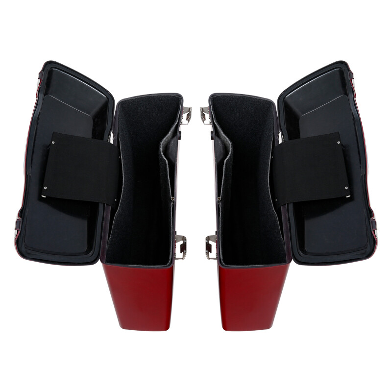 Red Hard Saddlebag Bags With Conversion Bracket Fit For Harley Softail 1984-2017