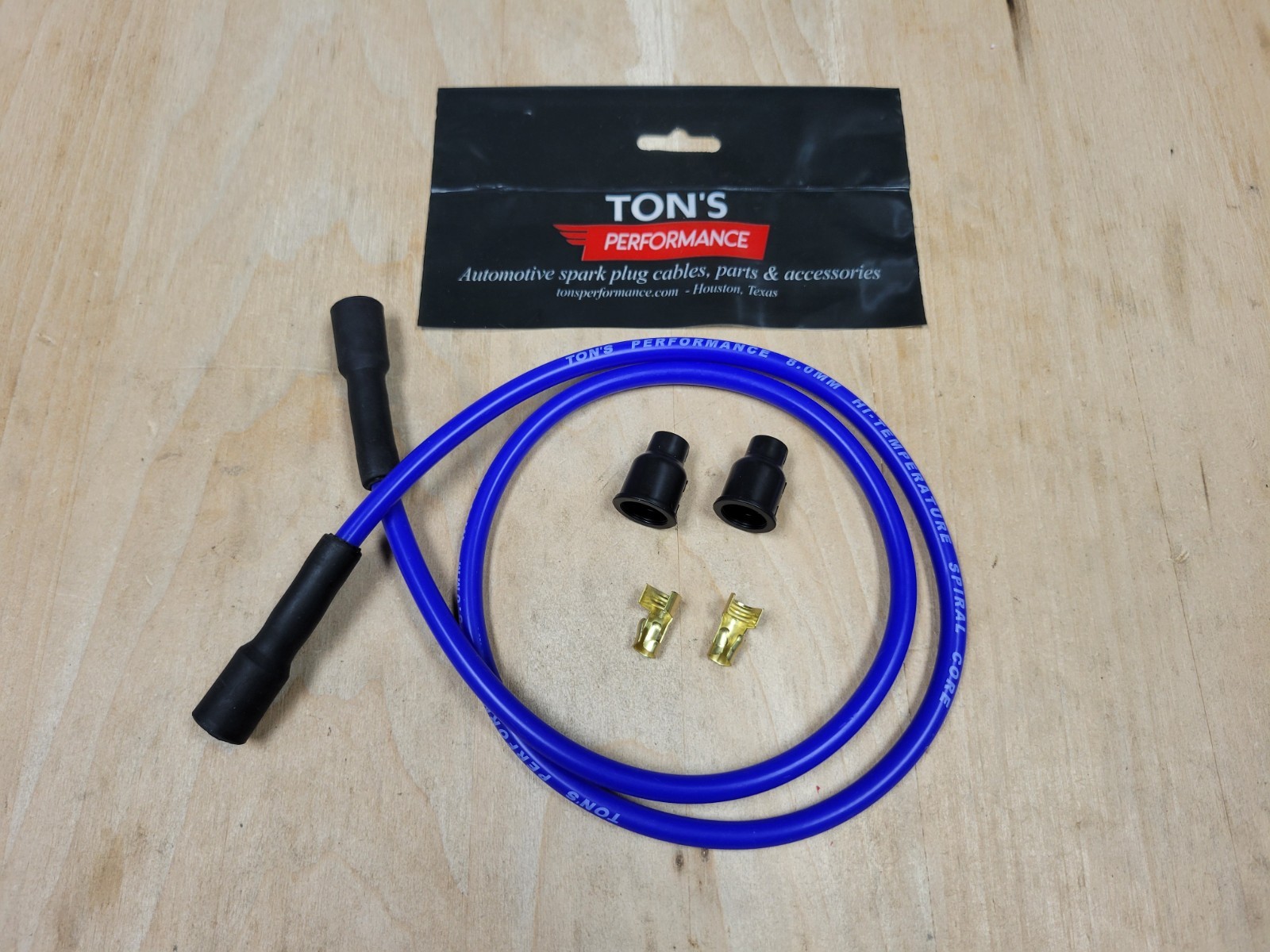 48″ STRAIGHT UNIVERSAL BLUE SILICONE SPARK PLUG WIRE 8MM KIT SUPPRESSION CORE