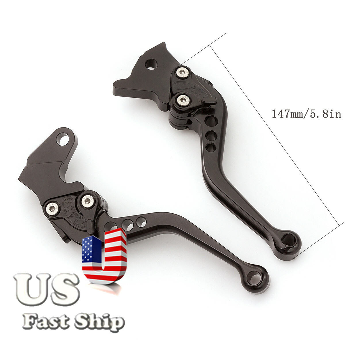 FXCNC CNC Balck Adjustable Short Brake Clutch Lever Fit Classic 350CC 500CC Pair