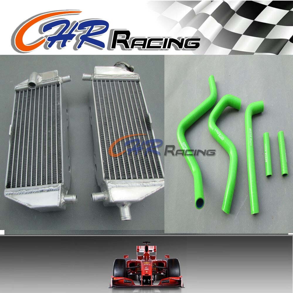 For Kawasaki KX125 KX250 1994-2002 1995 1996 1997 Aluminum Radiator+Hose GREEN