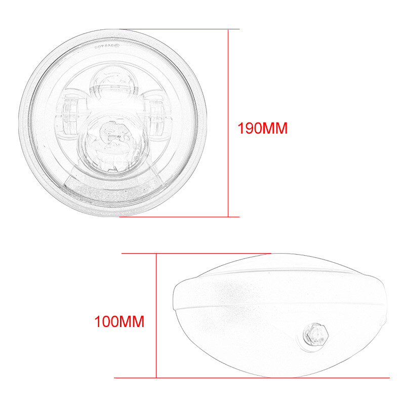 7 Inch DOT SAE E9 Motorcycle Headlamp with angle eye housing bucket trim ring