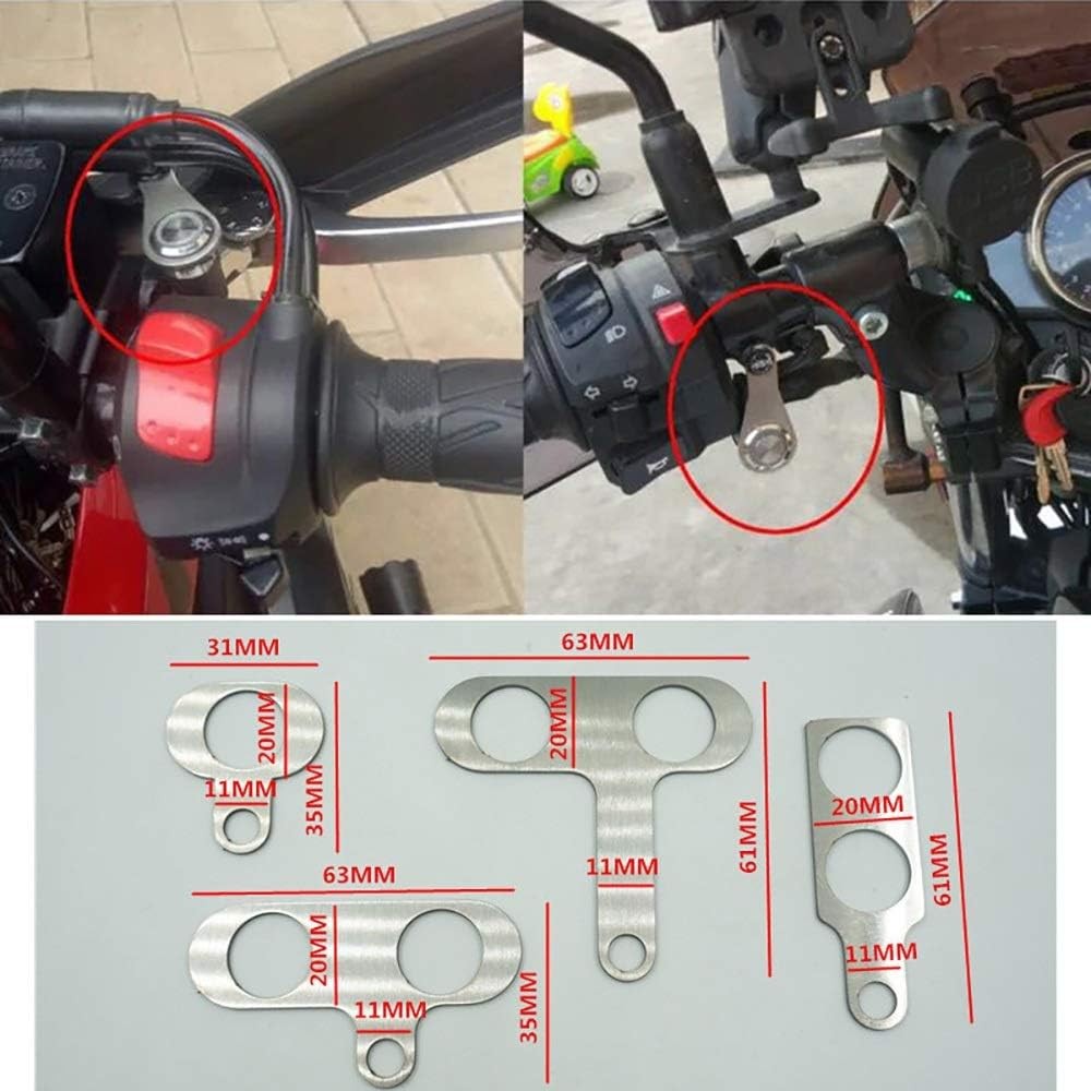 Stainless Steel LED Motorcycle Handlebar Switch, ON-Off Adjustable Waterproof Mo