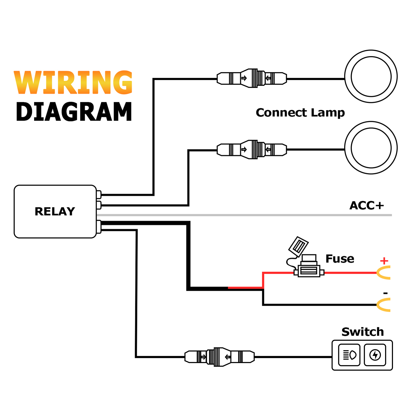 60W Fog LED Auxiliary Driving Amber White Lights Wire Kit for Motorcycle ATV UTV