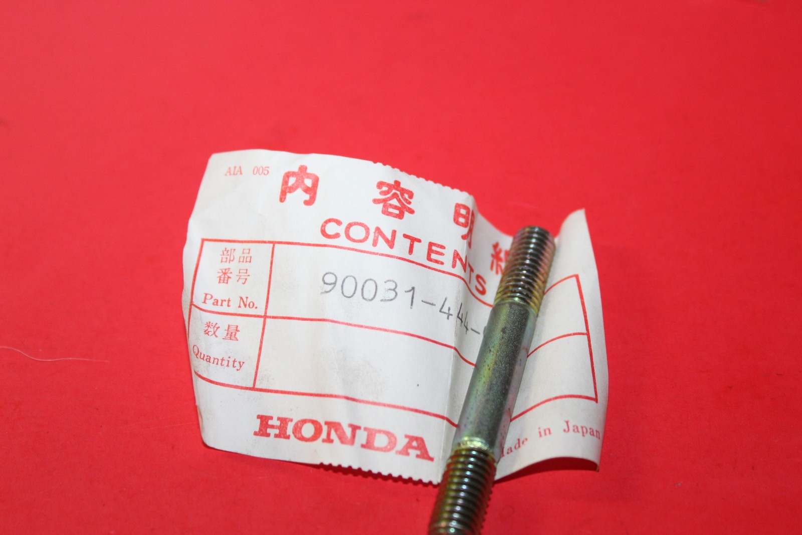 NOS GENUINE HONDA 1979-80 CR 125 R ELSINORE STUD CYLN BOLT OEM # 90031-444-000