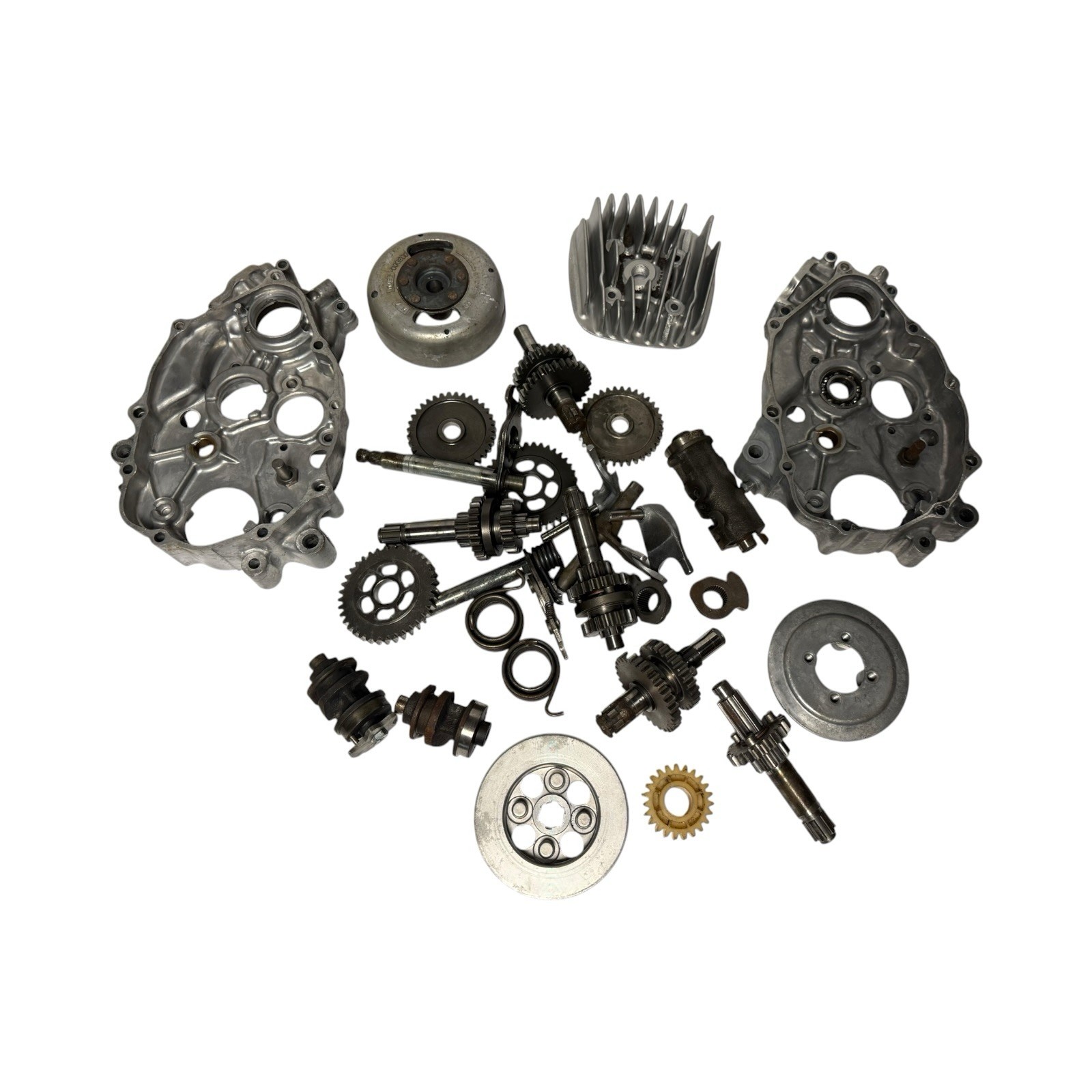 1974-1975 Honda MR50 OEM Engine Internal Parts Lot Cases Transmission Flywheel F