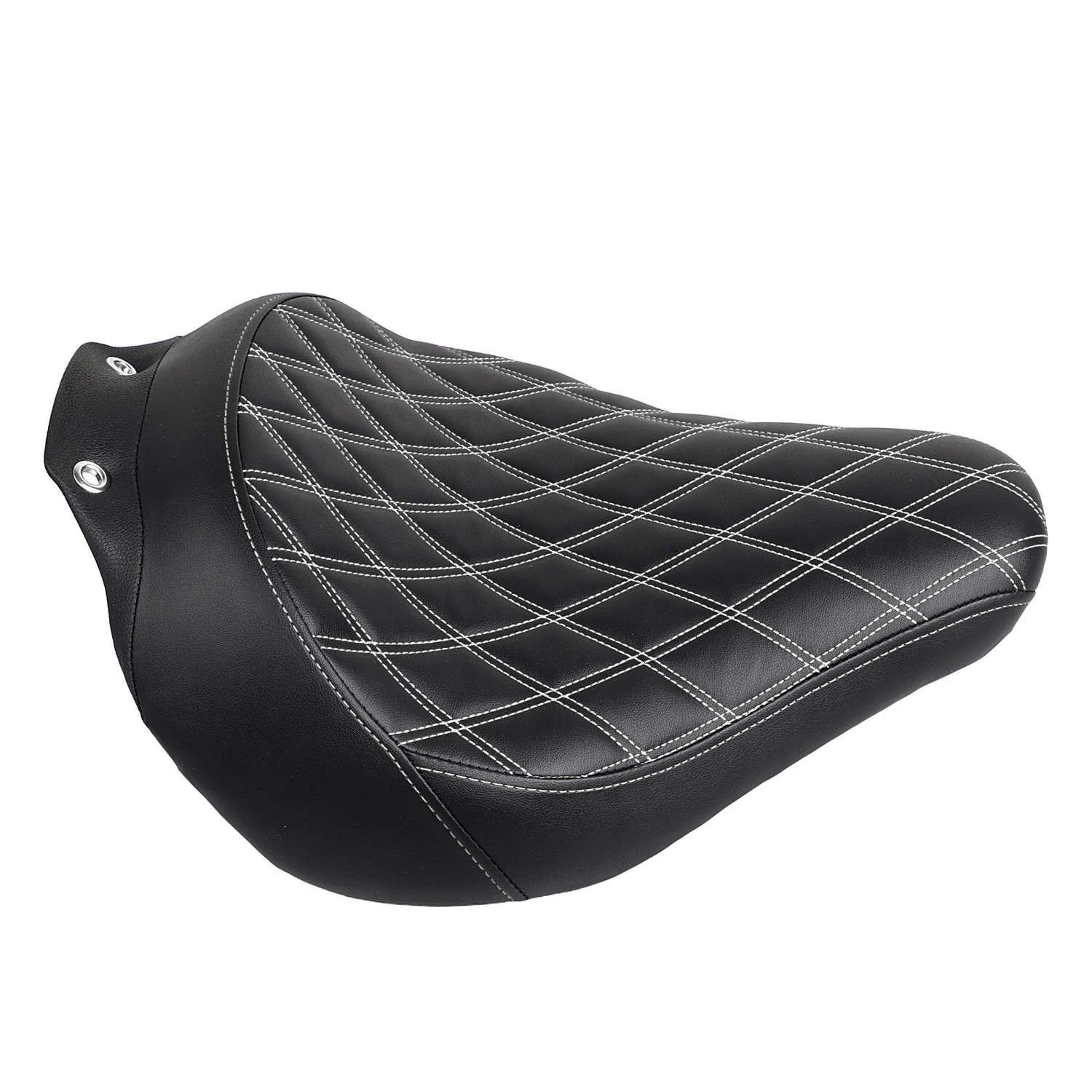 Black + White Stitching Driver Solo Seat Fit For Harley Fat Boy FLSTF EFI FLSTFI