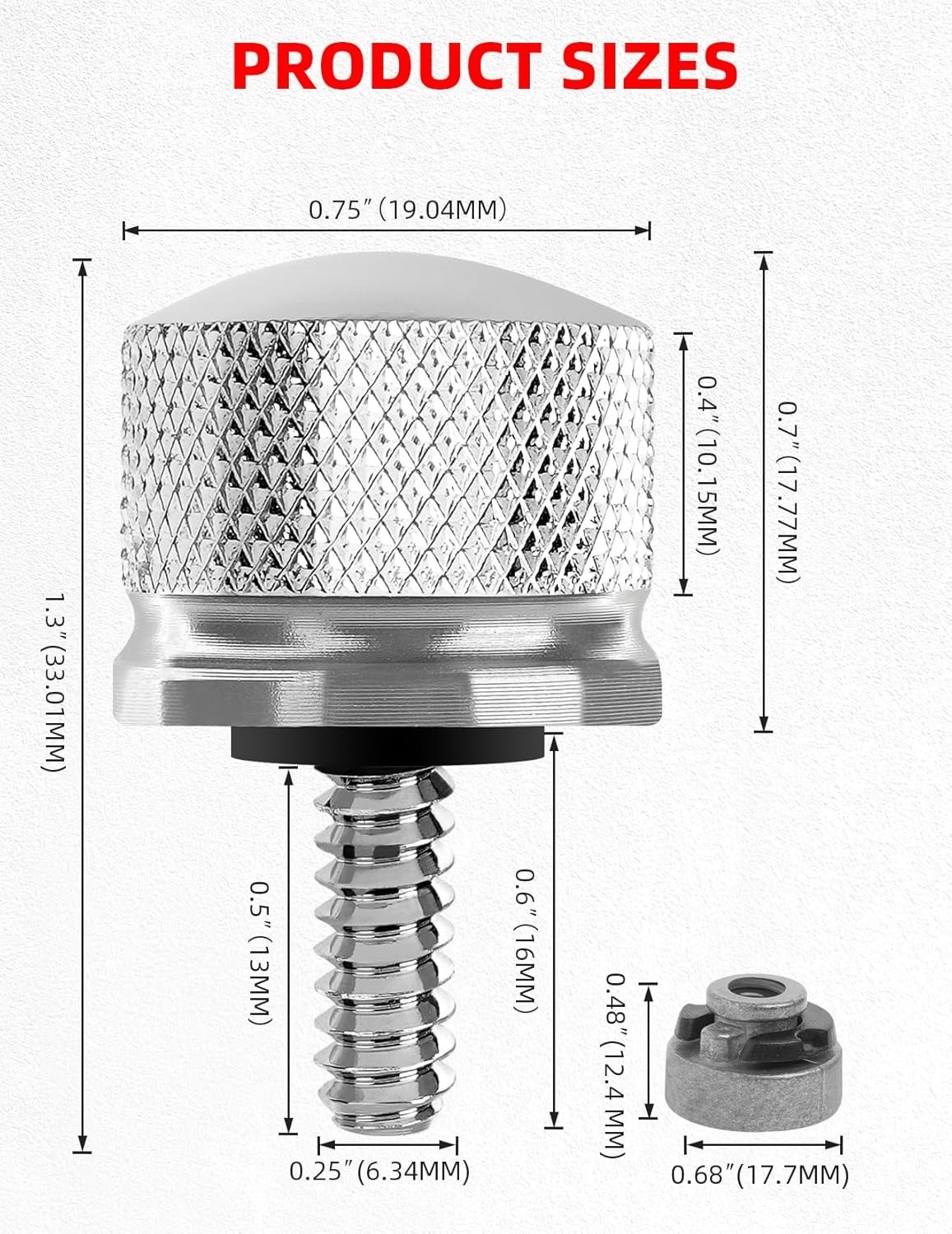 Chrome Stainless Steel Seat Bolt Nut Kit Compatible for Harley Davidson 1996-…