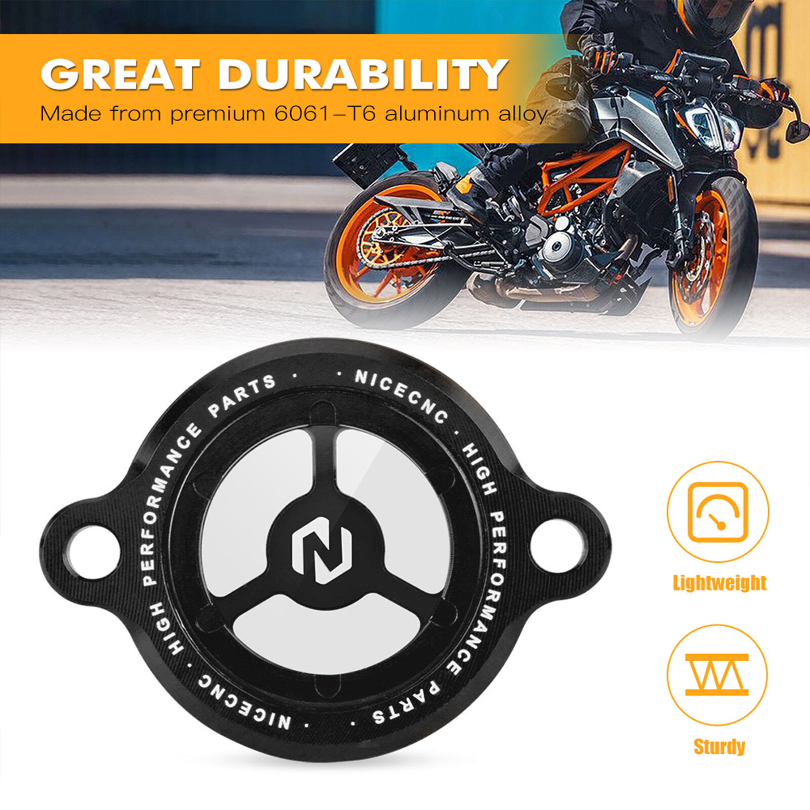 NICECNC Engine Oil Filter Cover Cap Shockproof For KTM 390 Adventure 2020-2023