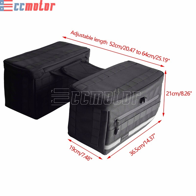 Black Nylon Saddlebags & Handlebar Bag For Harley Dyna FXD Street Bob Low Rider
