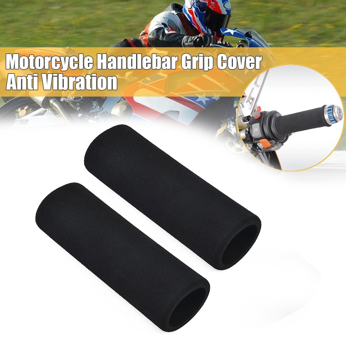 Motorcycle Grip Cover Non-slip Foam Shockproof Soft Handlebar Cover Set Newest