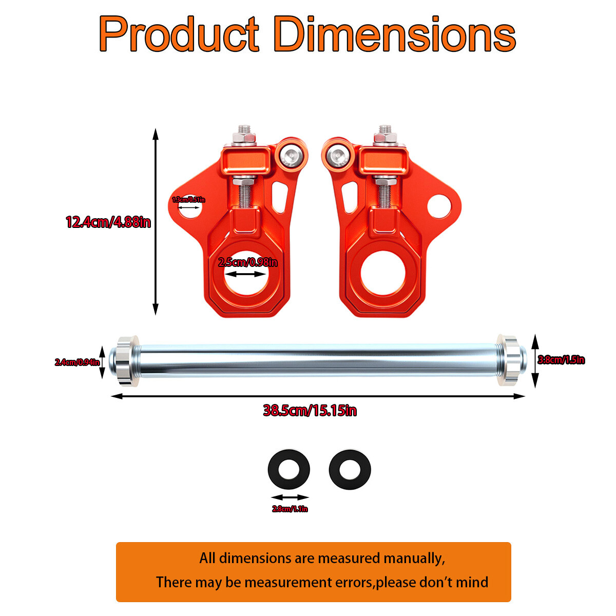 Rear Red Axle Adjuster Kit For Harley Touring FLHX FLHR FLTR CVO 2009-2023