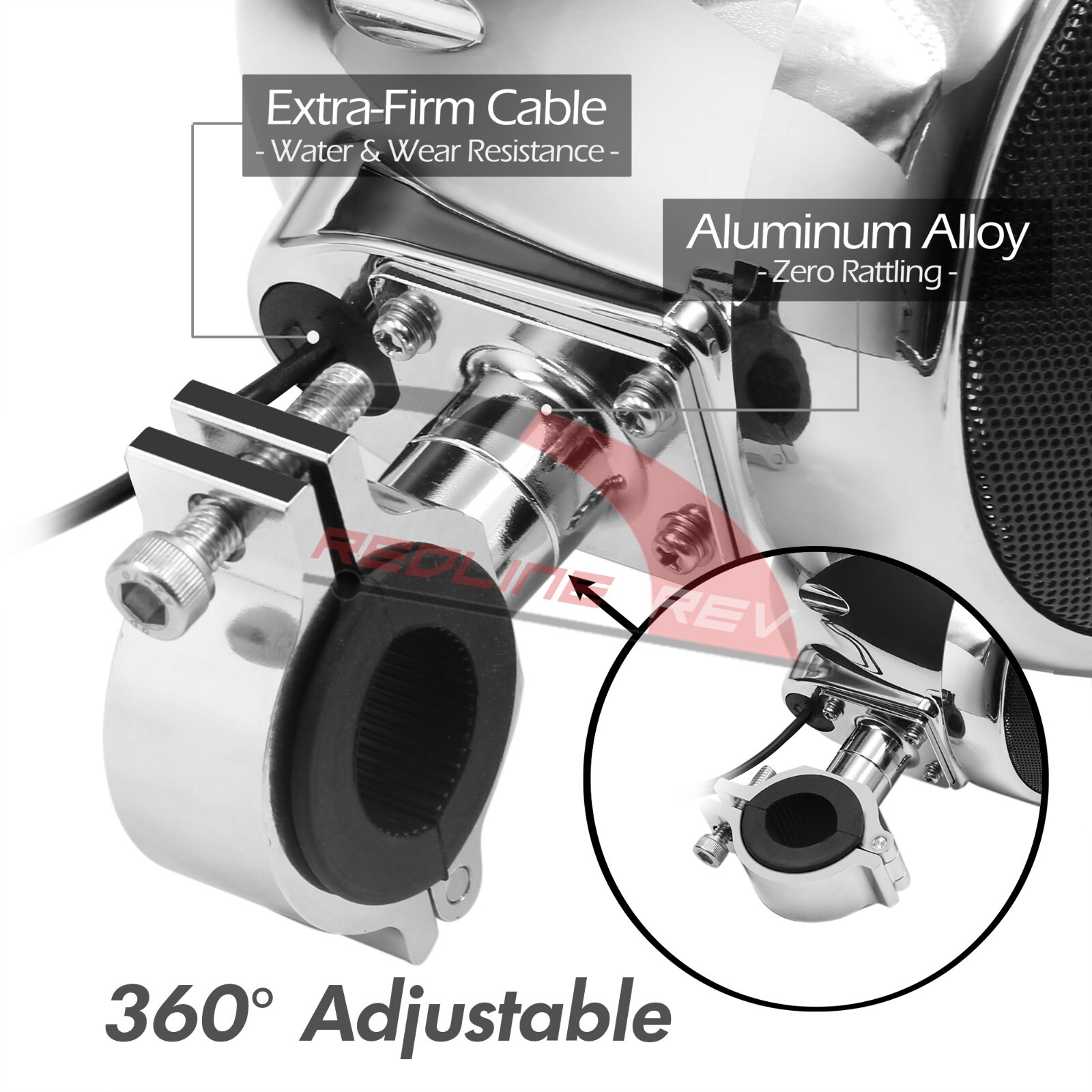 Refurbished 1000W Waterproof Bluetooth Motorcycle Audio Stereo 4 Speakers System