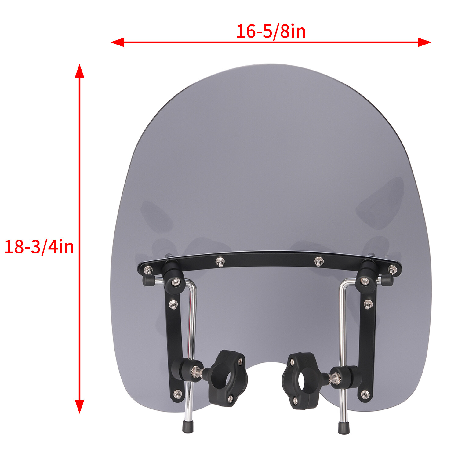 Universal 17 x 19″ Smoke Motorcycle Windshield for Harley Yamaha Kawasaki Honda