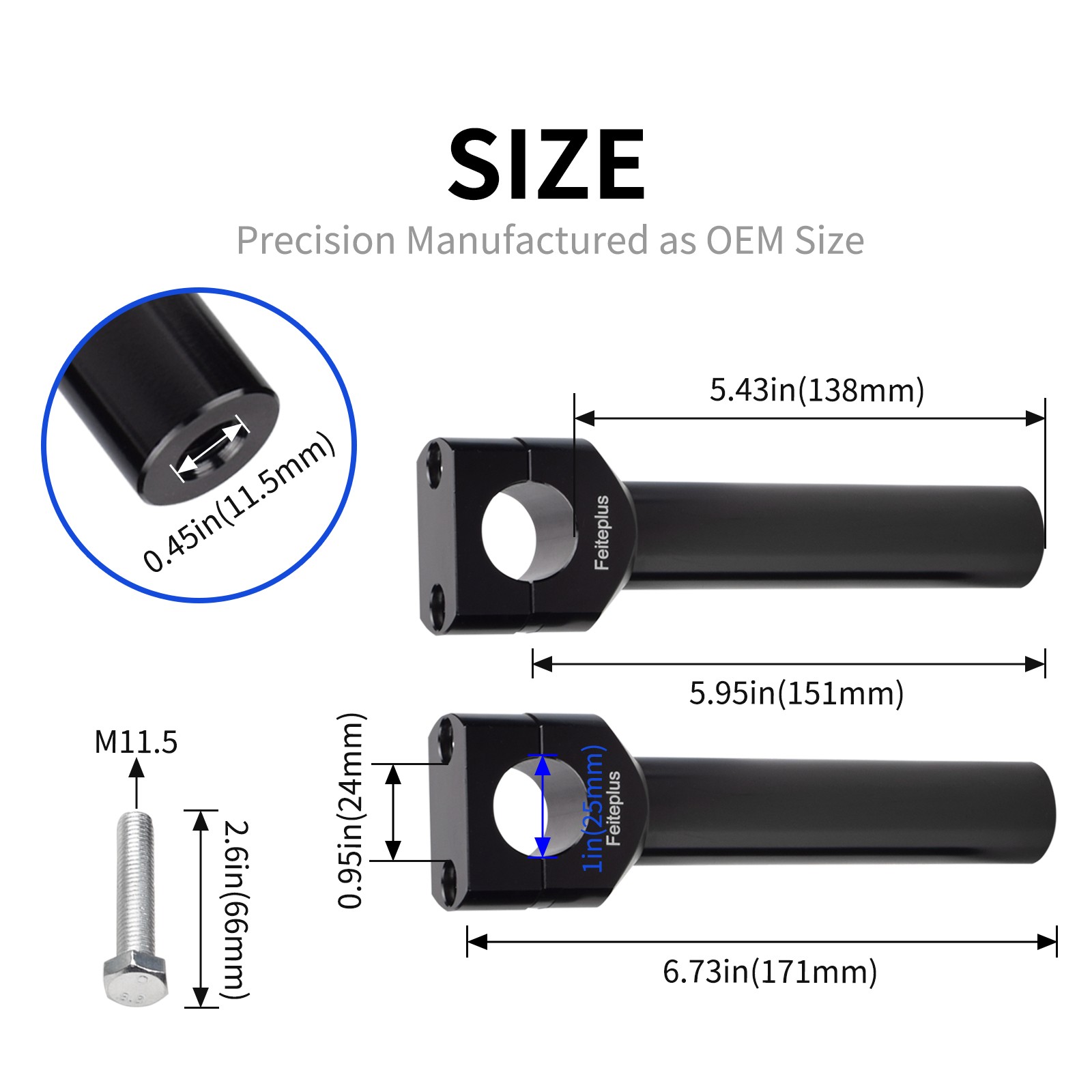 Motorcycle 1” Handlebar Risers Clamps Handle Bar Mount For Harley Honda Black