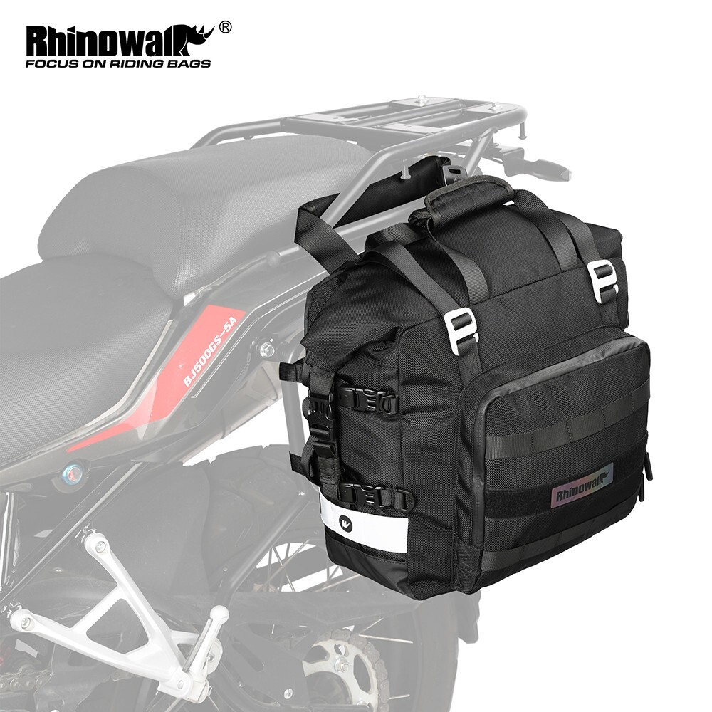 Rhinowalk motorcycle side bags 20L Waterproof Saddle Pannier Quick Release Black