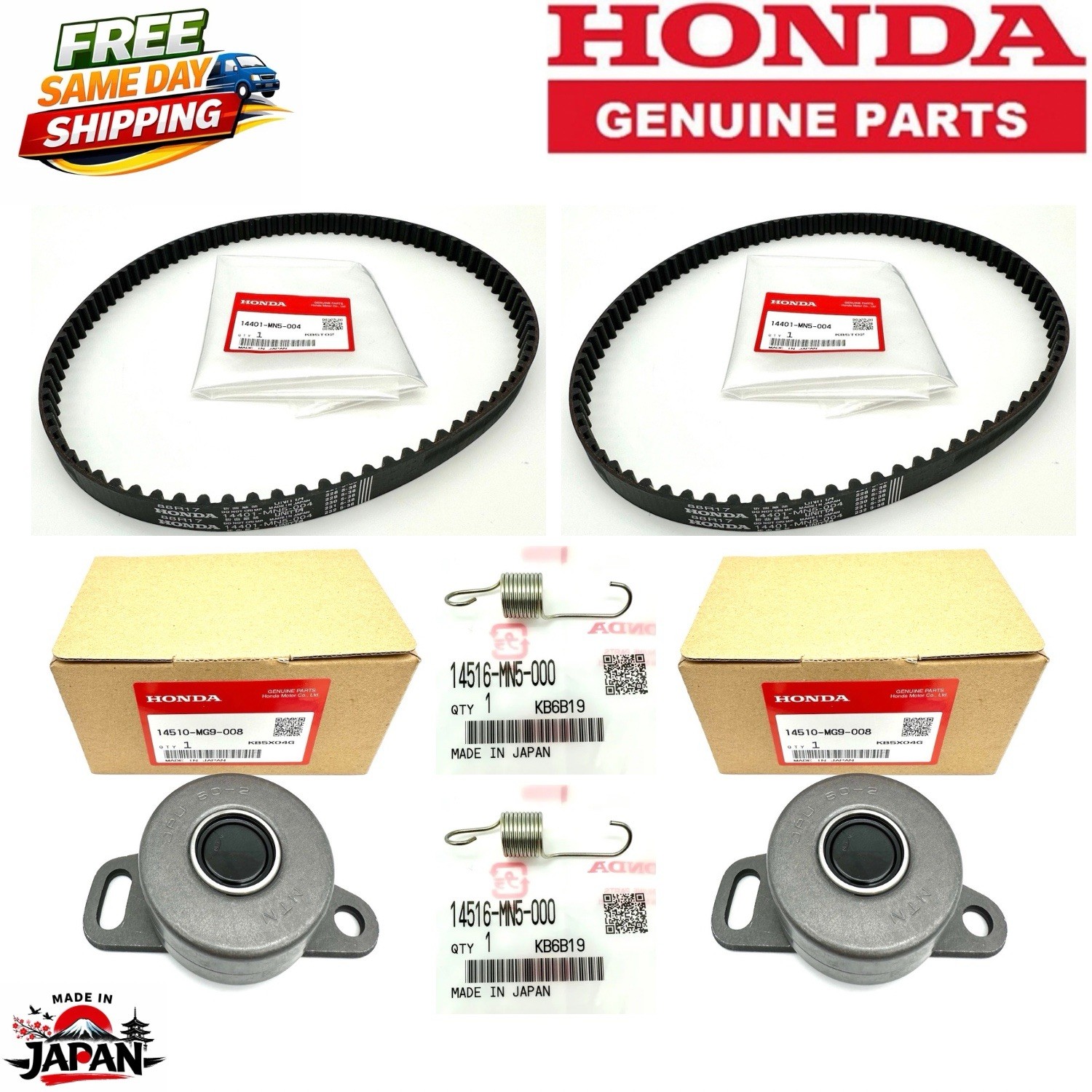 Genuine Honda Timing Belt + Adjuster Pulley KIT GL1200 GL1500 Gold Wing Valkyrie