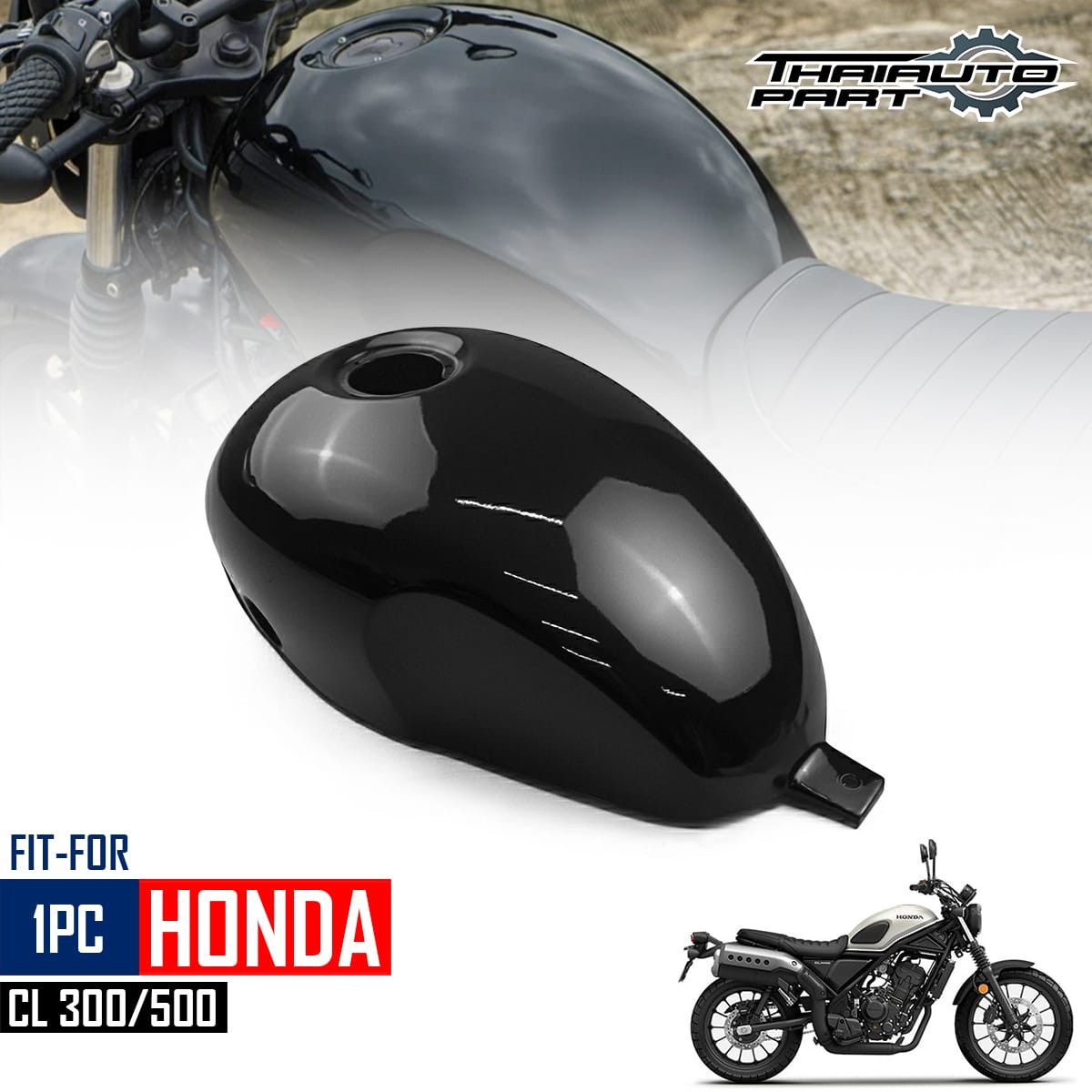 Cover Fuel Oil Tank Black ABS For Honda SCL CL300 CL500 2023-2025