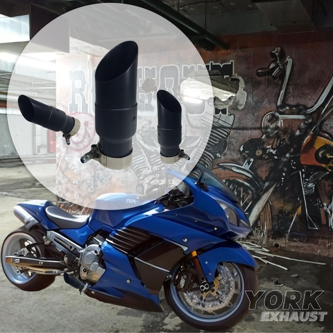 Pair of 2 Inch Inlet MOTORCYCLE SHORT MOTO GP SLIP-ON