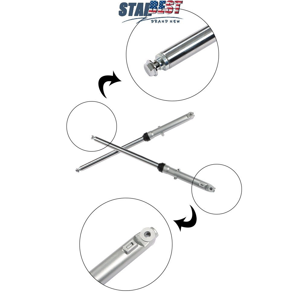Pair 27″ Front Fork Tubes Shocks Absorber For HONDA CG125 CT90 CT110 Silver New