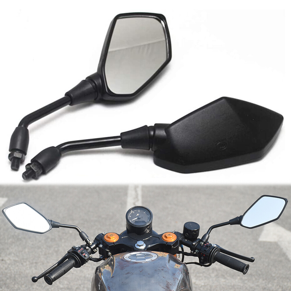 2X Black Motorbike Rearview Side Mirrors For Yamaha Zuma 125 50 50F 50FX Scooter
