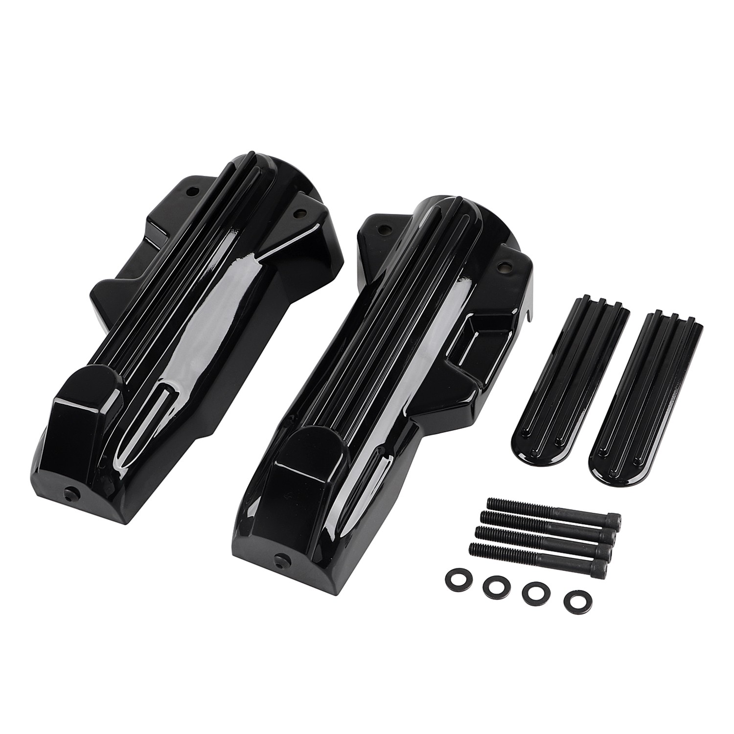 US Black Lower Fork Covers Upper Fork Slider Accent For Harley Road Street Glide