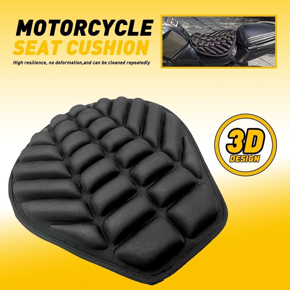 Motorcycle Cover Cushion Seat 3D Comfort Mat Shockproof Gel Pad Lycra Universal