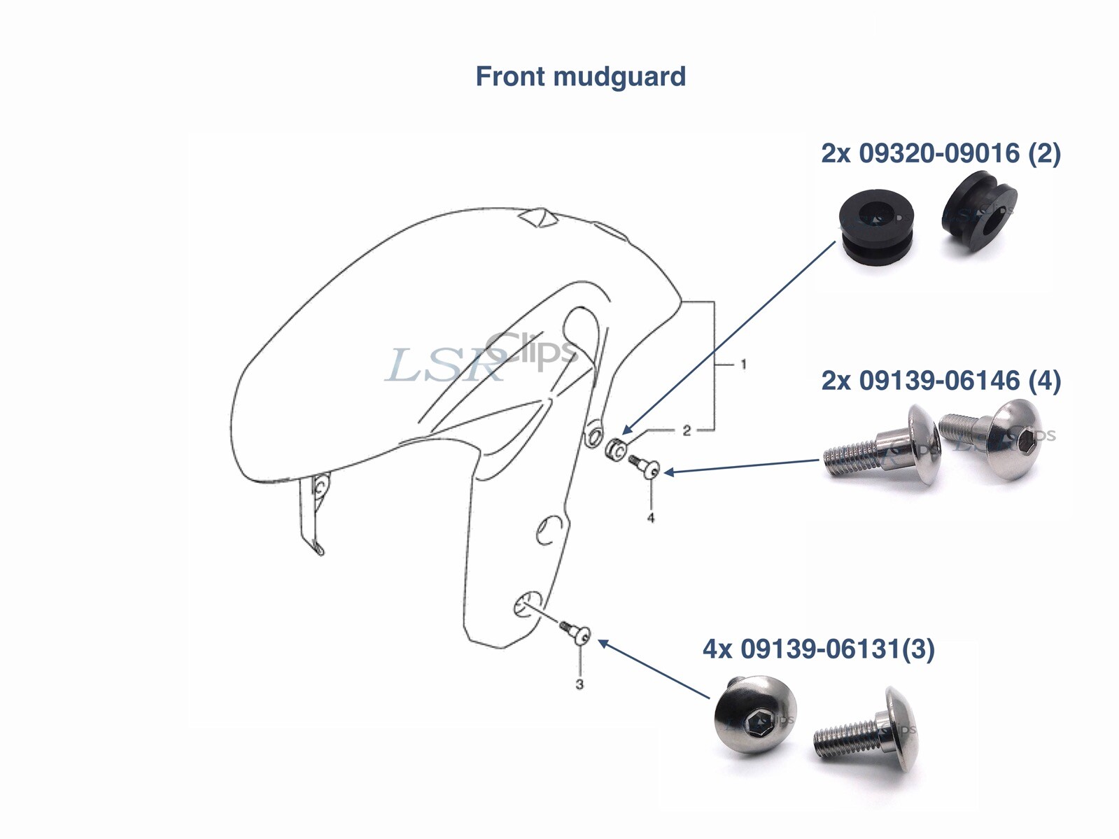 GSX-R 600 2011-2018 fairing bolts kit with clips & rubber grommets rubber nuts