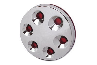 V-Twin 42-0108 Chrome 3-D Derby Cover for 70-98 Big Twin Evo