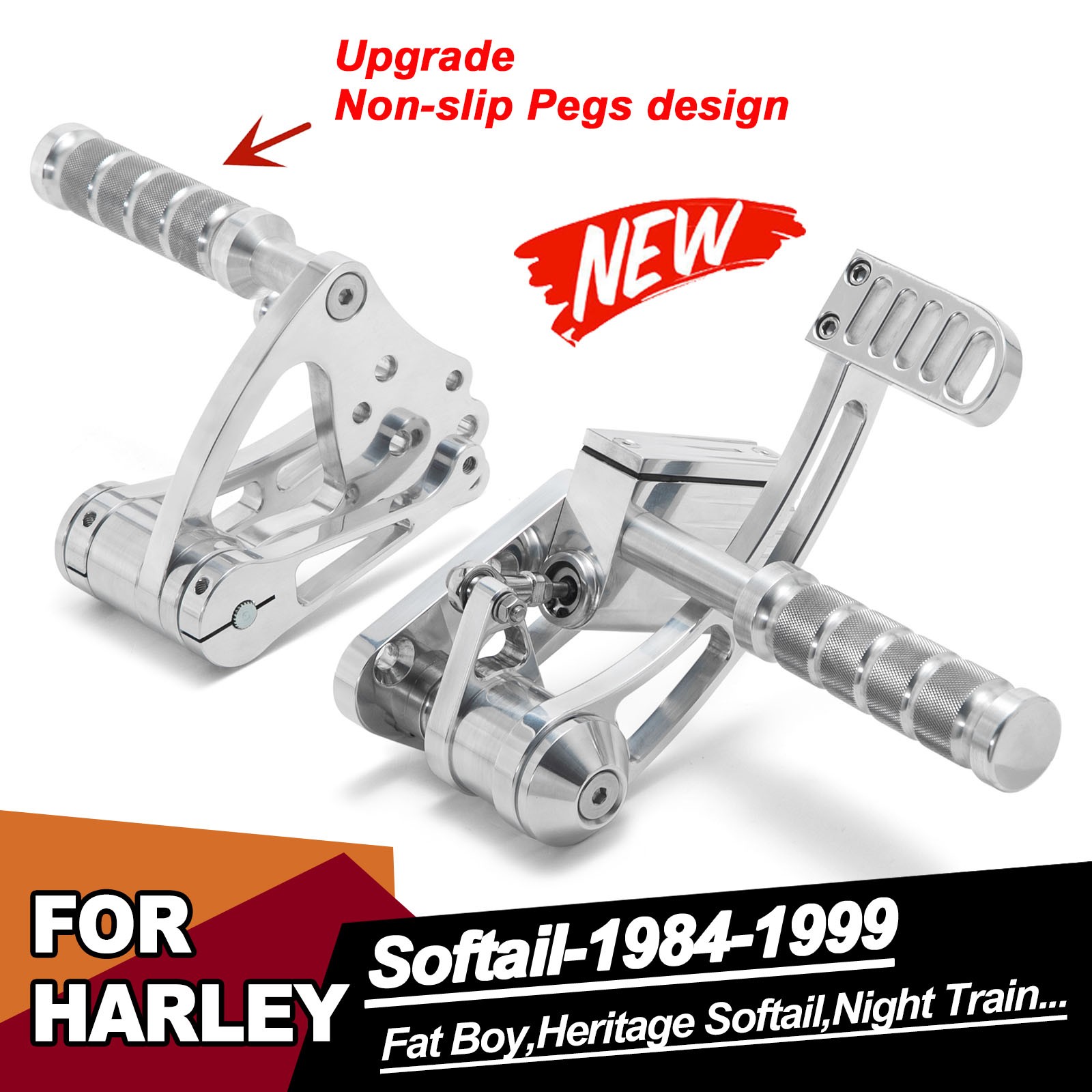 Forward Controls Footpegs for Heritage Softail Classic Custom Fat Boy 1984-99
