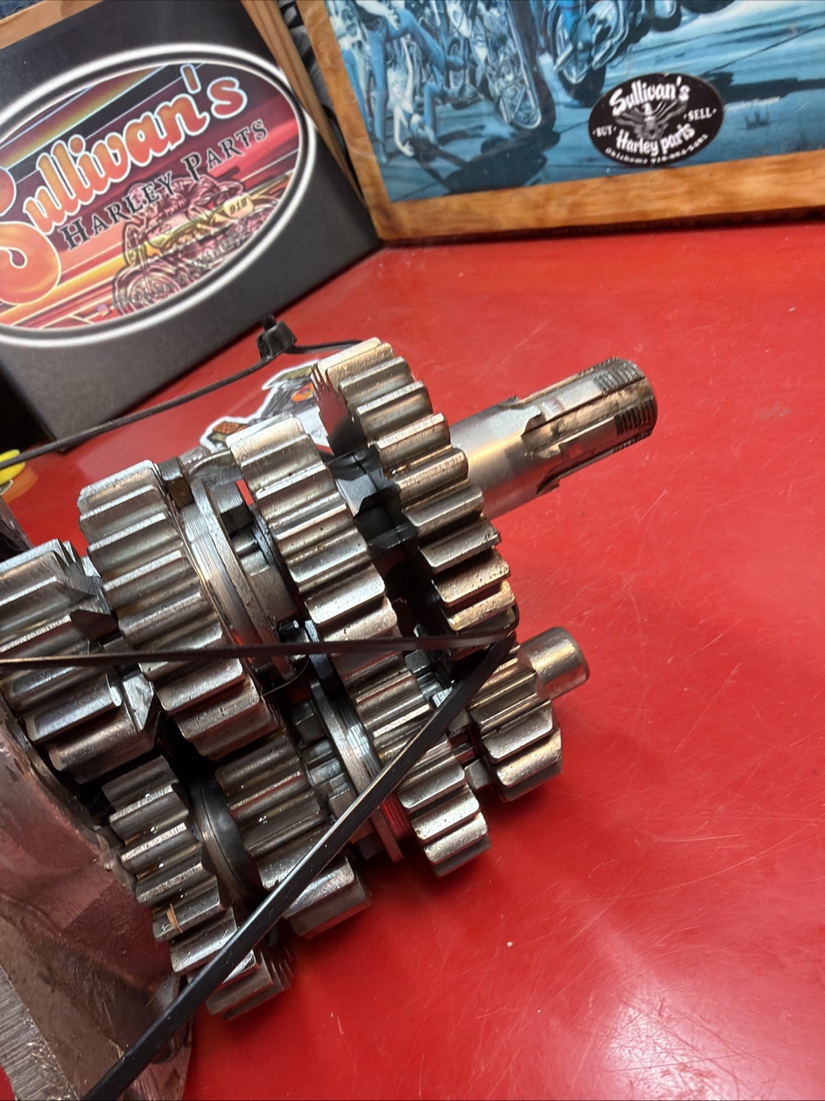Harley 1973-76 Ironhead Right side Shift Trans Transmission Good Sportster OEM