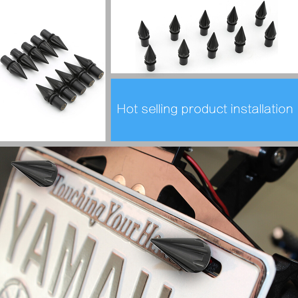 Silver 10Pcs Windscreen Windshield Screw Spike Bolt Screw Kit M5 Nuts CNC 5mm