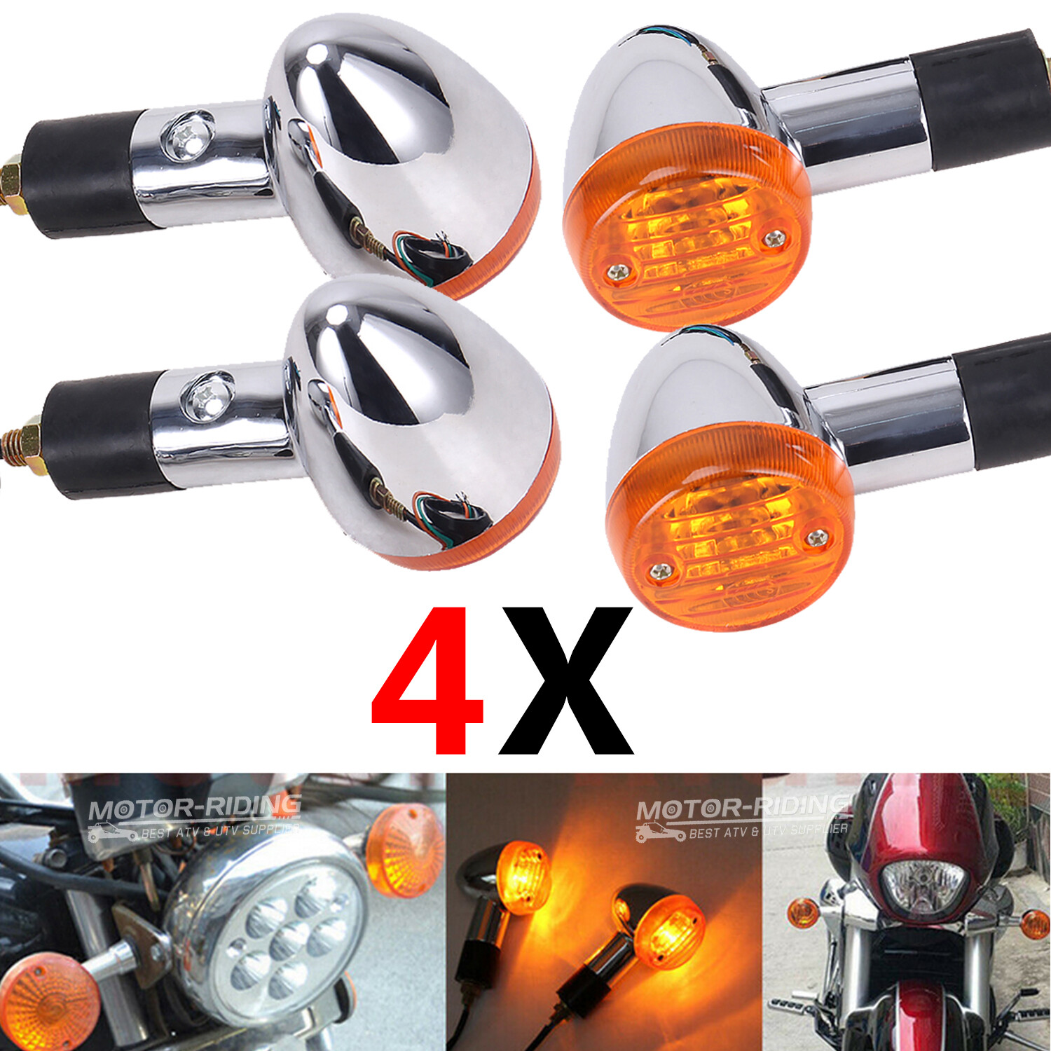 4x Motorcycle LED Turn Light Signal For Honda Shadow VT 600 700 750 1100 VTX1300