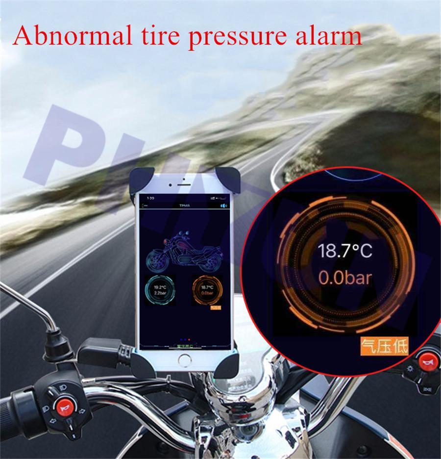 TPMS Bluetooth 5.0 Tire Pressure Monitor System 2 External Sensor for Motorcycle
