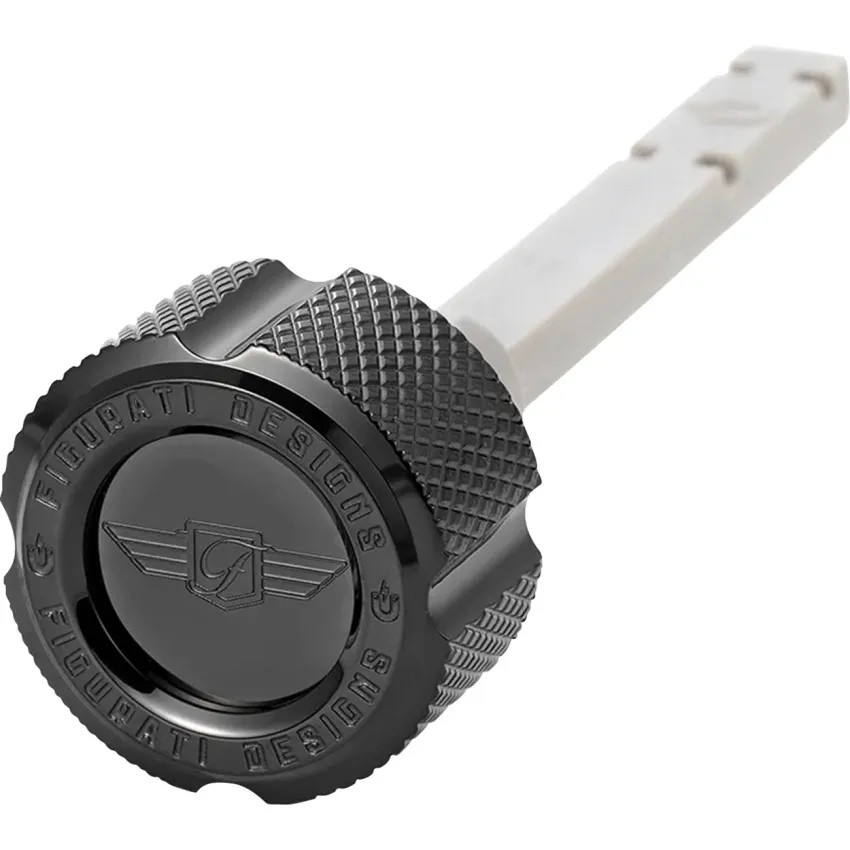 Figurati Knurled Black Magnetic Trans Dipstick Harley 17-24 M8