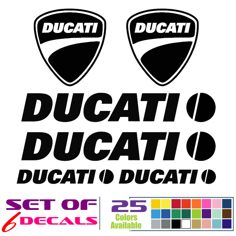 Bike decal 6-pieces kit. Custom Bike Decal Set for DUCATI Motorcycle