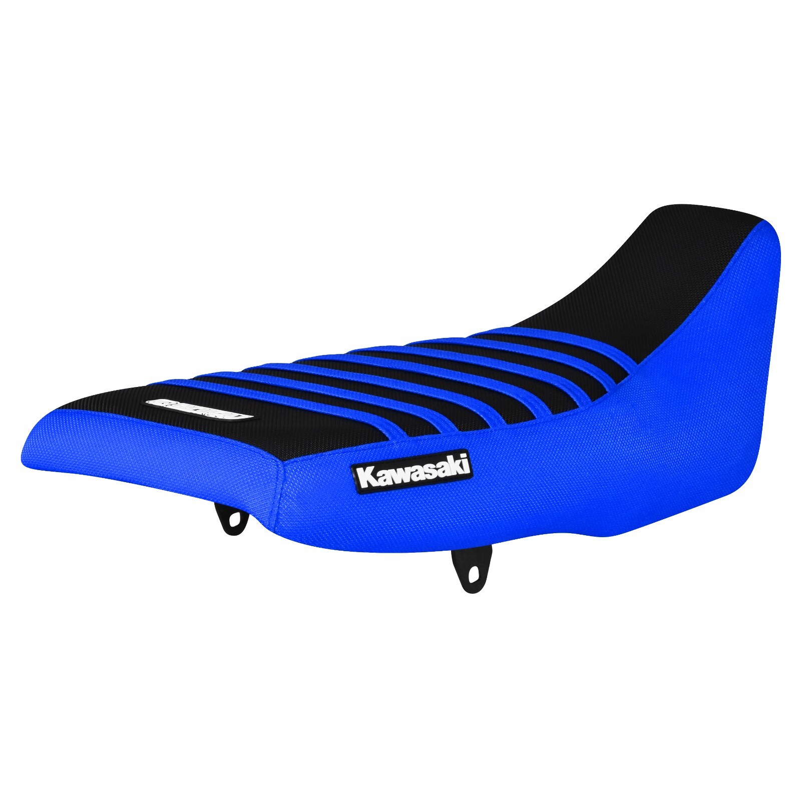 1987-2007 Kawasaki KLR 650 gripper seat cover TM BLUE/ BLACK/ TM BLUE ribs #220