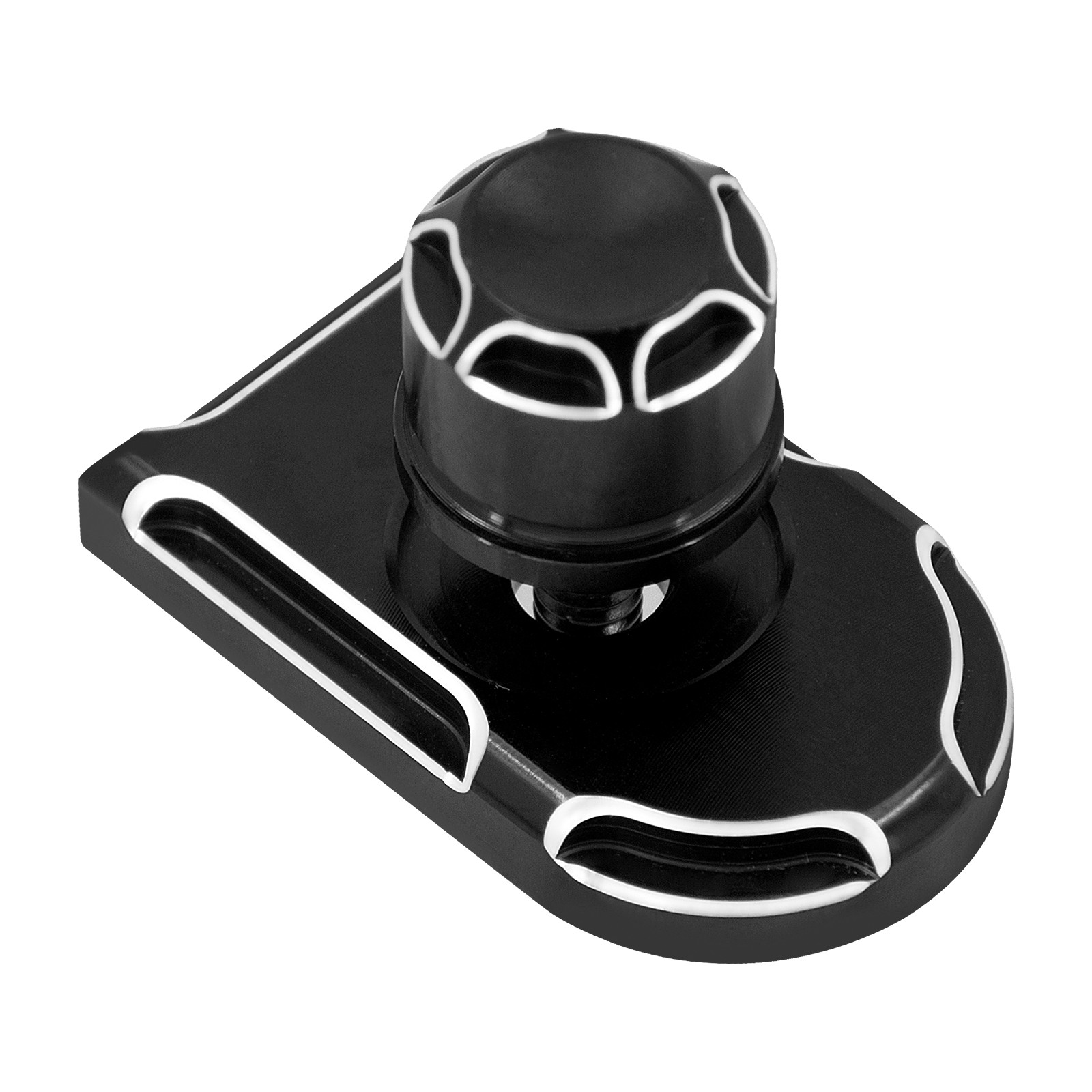 Black Rear Seat Screw Bolt Tab Nut Mount Knob Cover For Harley Sportster Touring