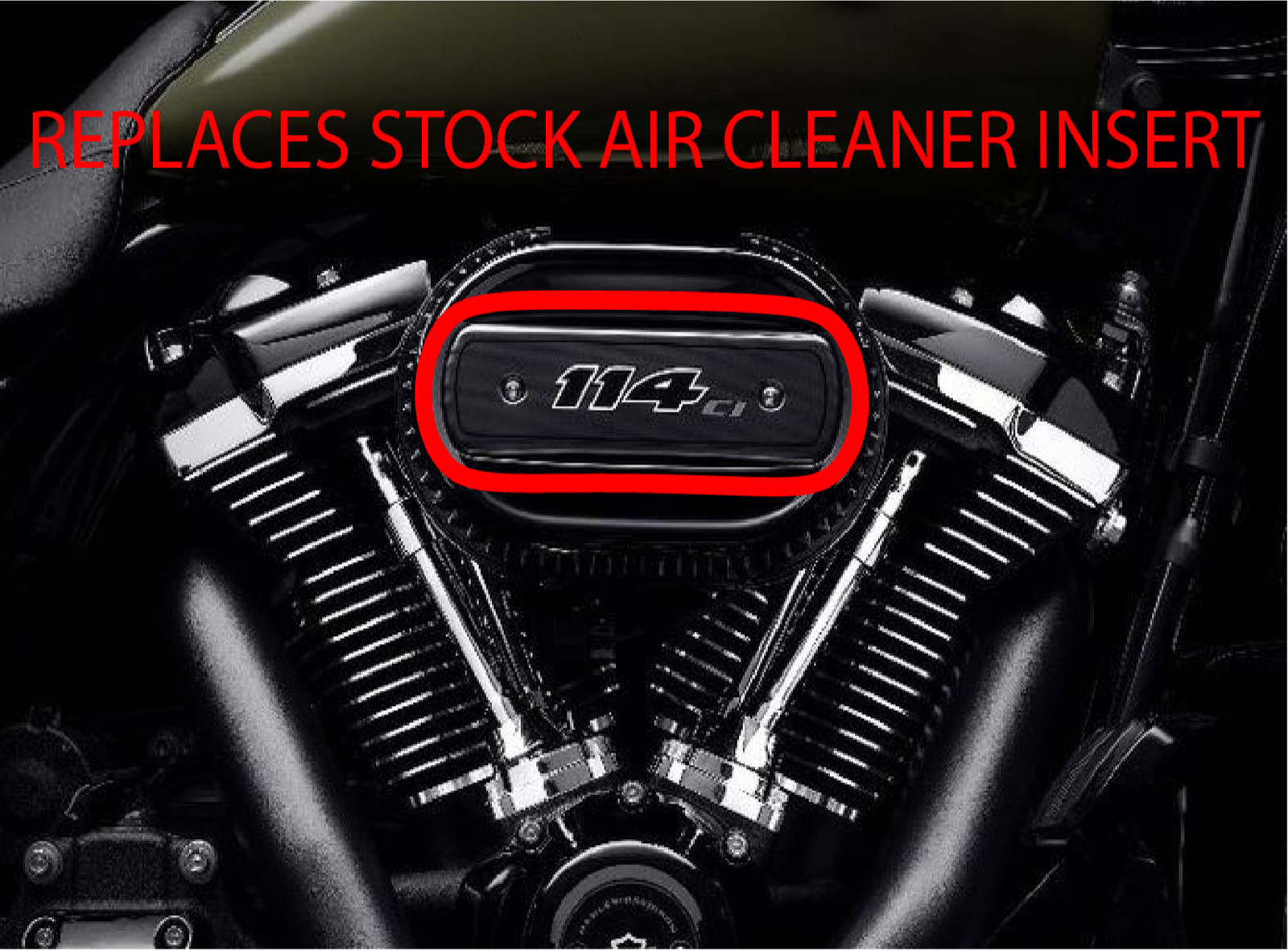 CUSTOM TEXT Metal Harley Ventilator M8 Air Cleaner Insert. Replaces Stock Insert