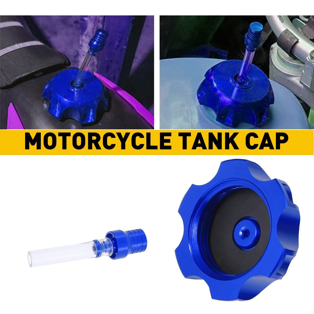 Blue 51-54mm Outer Diameter Gas Fuel Tank Breather Cap Valve Kit Bike Motorcycle