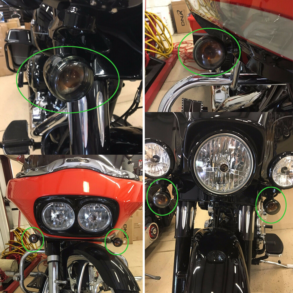 4pcs Smoke Turn Signal Lens Covers Kit Fit For Harley Bullet Dome Style Blinker