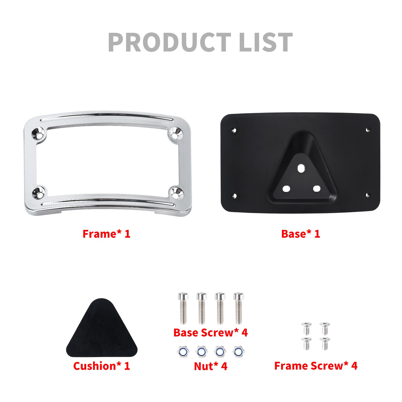 Chrome Curved Laydown License Plate Mount Bracket For Harley Sportster Softail