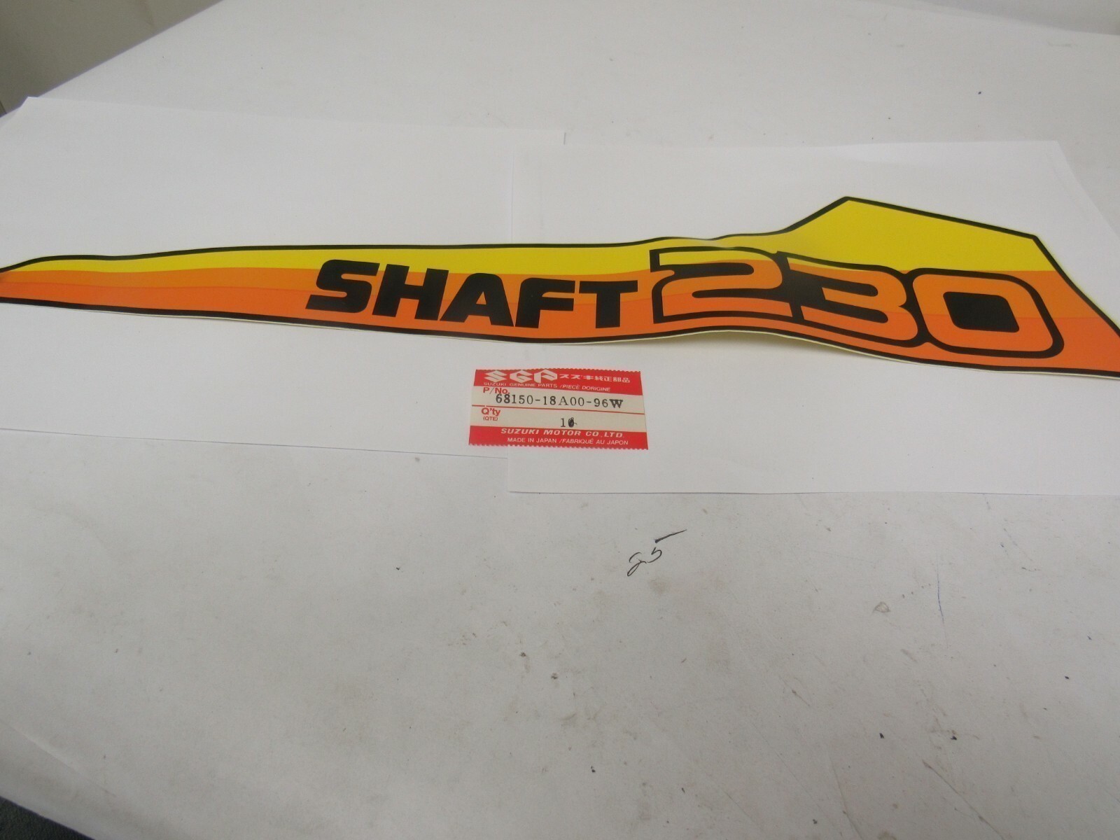 GENUINE NOS Suzuki 1985 LT230 decal , FRONT FENDER 68150-18A00-96W
