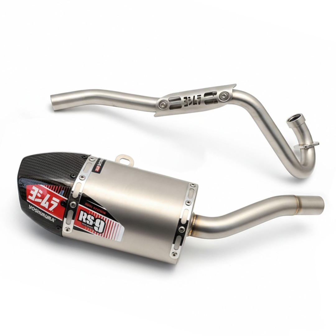 FULL SYSTEM MUFFLER EXHAUST PIPE SILVER WITH CARBON FOR HONDA CRF 110 2019-2025