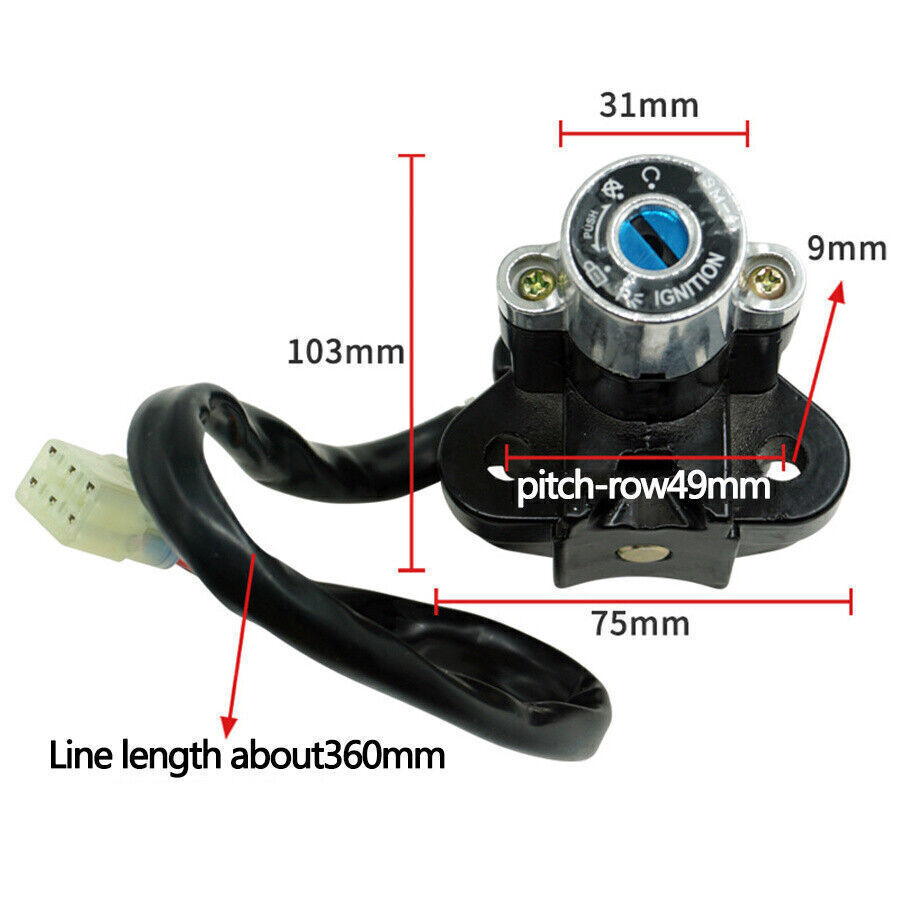 Aluminium Alloy Set Motorcycle Modified Ignition Key Lock w/ Two Keys Universal