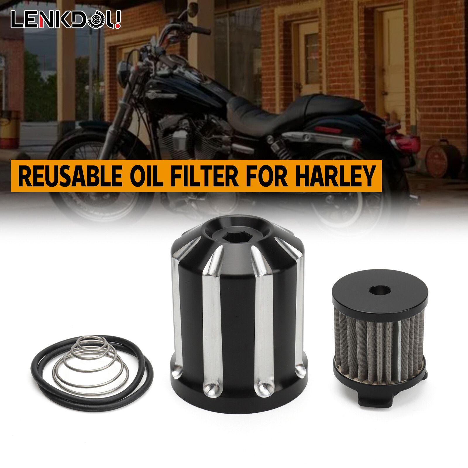 Aluminium Reusable Oil Filter For Harley Twin Cam Softail Street Glide SPORTSTER