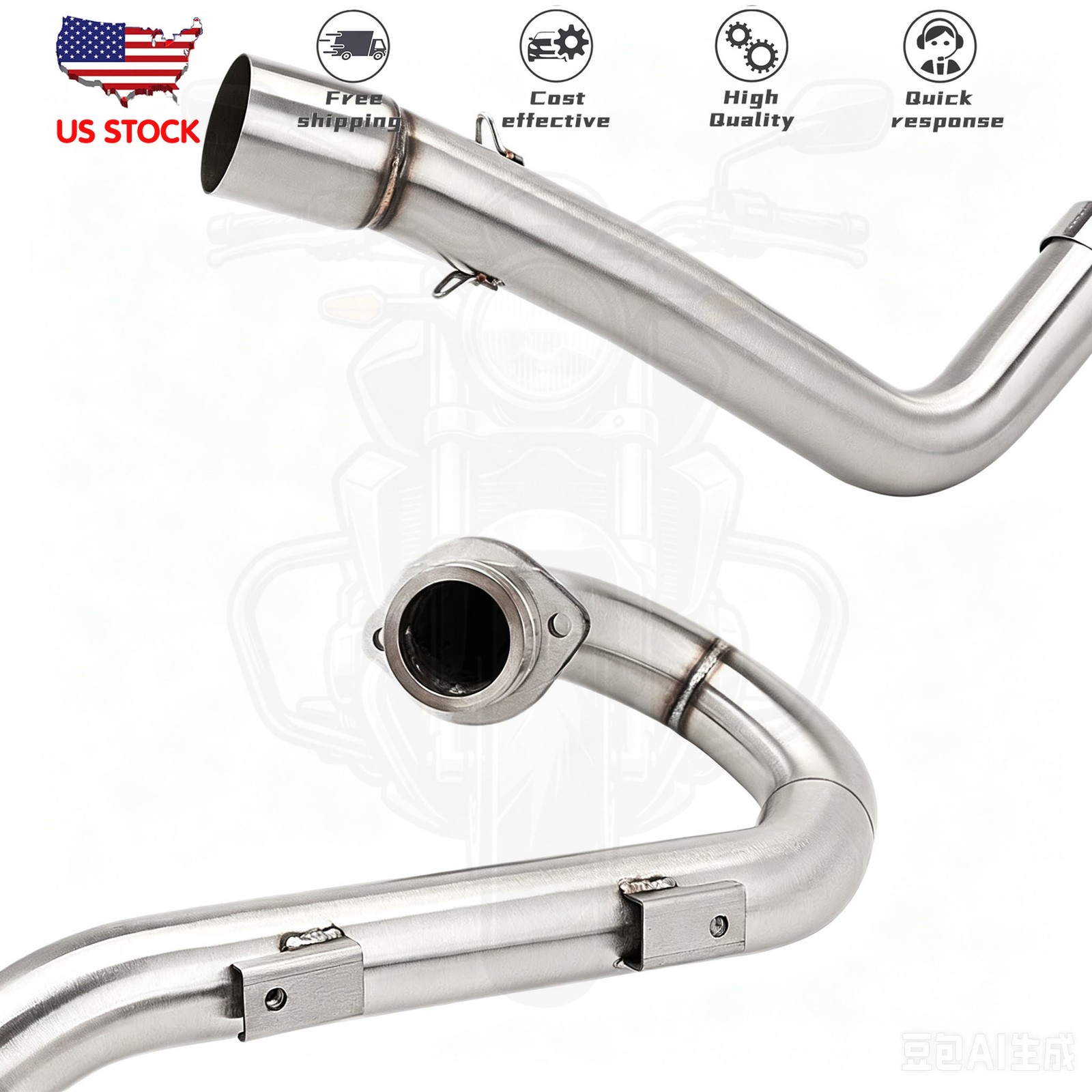 For Yamaha Raptor 700R 2015-2026 Exhaust System Header Link Pipe 51MM Slip On