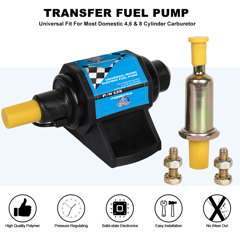 Universal 4-7 PSI Micro Electric Fuel Pump 35 GPH 12V Transfer For Gasoline Only