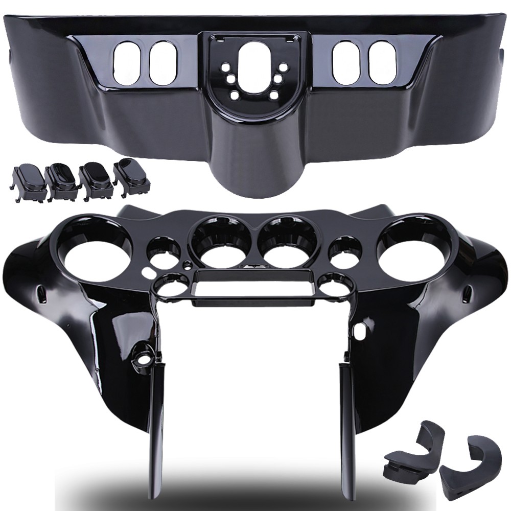 Vivid Black Inner Outer Fairing/Switch Cap For Harley Electra Street Glide 96-13